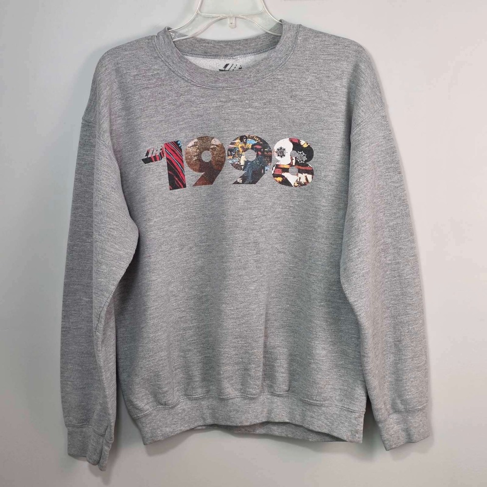 Vtg Alphanumeric Crewneck Men's M Gray 1998 Graphic Sweatshirt Pullover Fleece